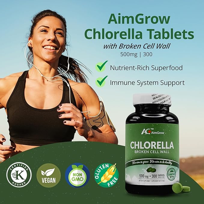 Chlorella Tablets with Broken Cell Wall, Canada, 500mg 300 Counts