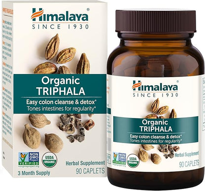 Himalaya Organic Triphala, Colon Cleanse & Digestive Supplement for Occasional Constipation, 688 mg, 90 Caplets, 2 Month Supply