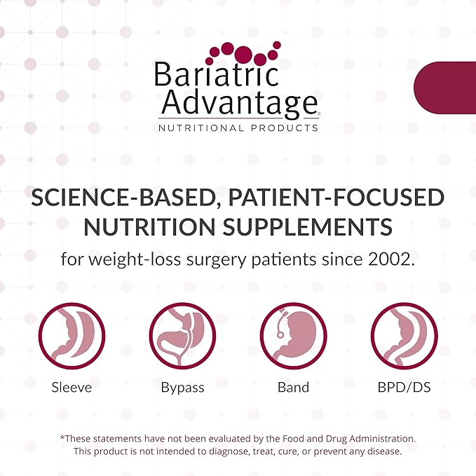 Bariatric Advantage Advanced Fiber, Powdered Formula Supports a Healthy Intestinal Environment and Increases Absorption of Calcium and Magnesium - Unflavored, 30 Servings