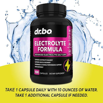 DR. BO Electrolyte Pills Salt Capsules & Zinc - Electrolytes Tablets with Potassium, Magnesium, Sodium, Chloride, Calcium Salts Supplements - Zinc Supplements 50mg Tablets Supplement Oxide Citrate