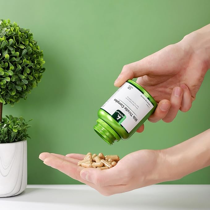 2 Bottles Milk Thistle Silymarin Marianum 630 mg Per Bottle - Total 240 Capsules