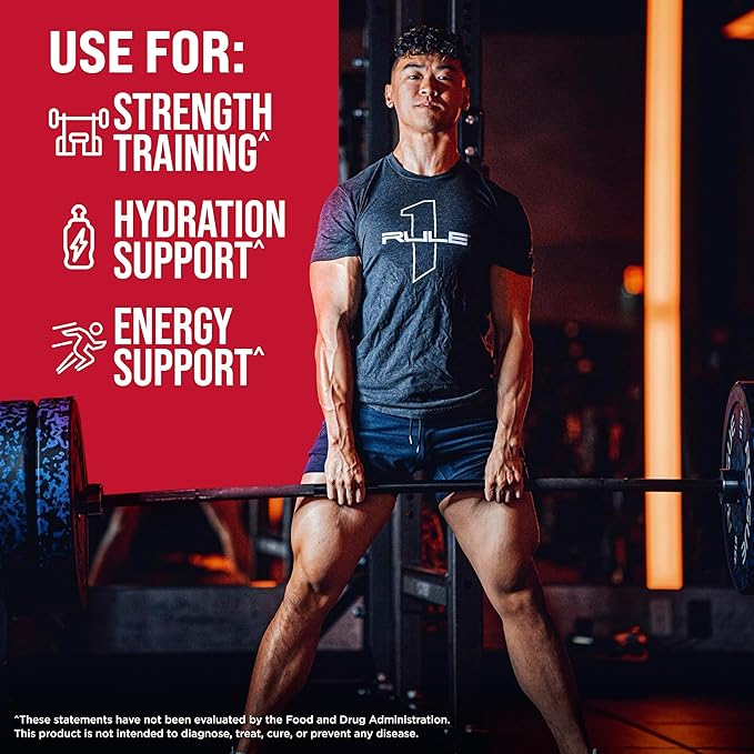 Rule 1 Charged Creatine - Multi-Function Workout Supplement with Creatine, Electrolyte, and Energy Blends for Intensity, Performance, & Hydration Support (30 Servings, Sour Candy)