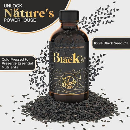 Cold Pressed Black Seed Oil - 120ml Cold Pressed Nigella Sativa Liquid for Immune Support, Joints, Digestion, Hair & Skin (4 Fl Oz)