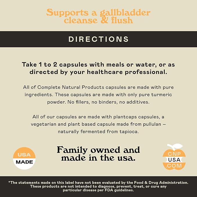 Organic Turmeric Capsules - Raw & Pure Curcumin Root Powder Supplement, 100 Capsules 600mg, Gallbladder, Liver, and Support