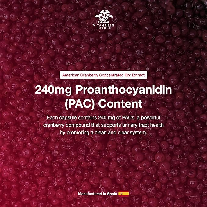 Cranberry PAC Supplement – 240 mg PAC, Sugar-Free – Urinary Tract Infection Support – Most Effective Cranberry Pills for Cystitis & Interstitial Cystitis Relief