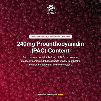 Cranberry PAC Supplement – 240 mg PAC, Sugar-Free – Urinary Tract Infection Support – Most Effective Cranberry Pills for Cystitis & Interstitial Cystitis Relief