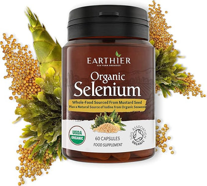 Organic Selenium 200 mcg with Iodine and Silica All from Certified Organic Whole Foods - Two Month Supply