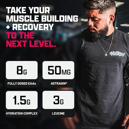 Nutrex Research EAA Hydration | EAAs + BCAA Powder | Muscle Recovery, Strength, Muscle Building, Endurance | 8G Essential Amino Acids + Electrolytes | 30 Servings (Fruit Punch)
