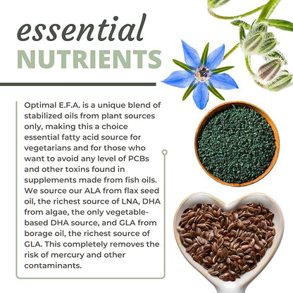 Optimal Health Systems EFA | 1,000 mg from Borage, Flaxseed, and Algae Oil | Safer, Plant-Based Blend | Essential Fatty Acid Supplement | 60 Capsules