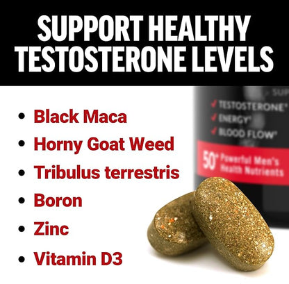 FORCE FACTOR Test X180 Multivitamin, Testosterone Booster Supplement for Men, Support Muscle, Strength, Performance & Vitality, 50+ Nutrients for Men’s Health & All 13 Essential Vitamins, 120 Tablets