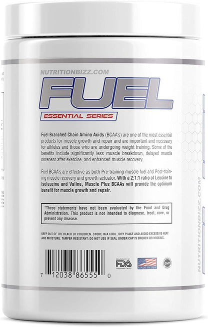Fuel 2:1:1 BCAA Powder, 5 Grams of BCAAs Amino Acids, Post Workout Recovery Drink for Muscle Building, Recovery, and Endurance, 30 Servings (Watermelon)
