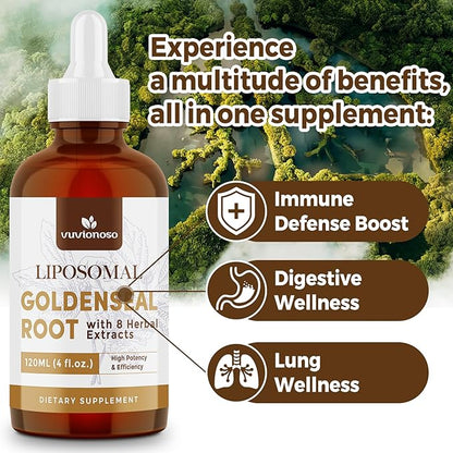 Goldenseal Root Extract 3000mg for Immune and Respiratory Wellness - Fast Absorbing | Sugar-Free | Vegan | 4 Fl Oz