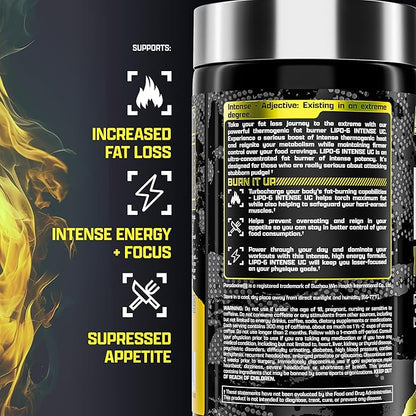 Nutrex Research Lipo6 Black Intense Ultra Concentrate Thermogenic Belly Fat Burner for Men and Women | Diet Weight Loss Supplement and Appetite Suppressant | 60 Diet Pills