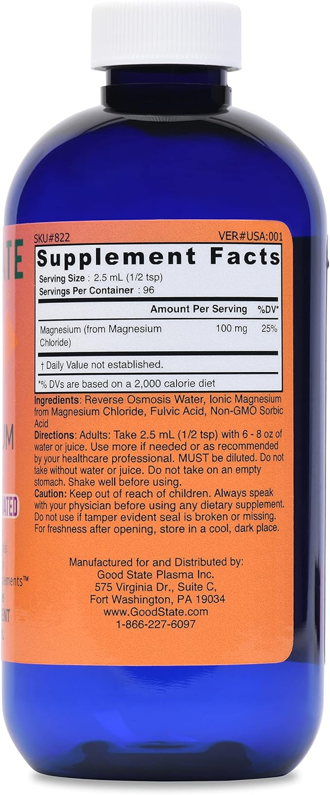 Cold Plasma-Activated Liquid Ionic Magnesium | 100 mg per Serving | 96 Servings