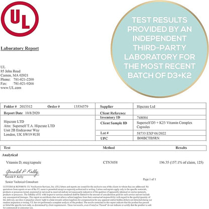 Vitamin D3 K2 Capsules - Vitamin D3 5000 IU and Vitamin K MK7 100mcg - 60 Capsules - USA Made Vegetarian Vitamin D Supplement - High Strength VIT D for Bones, Muscle, Teeth, Immune System