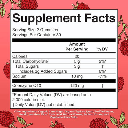 CoQ10 Gummies by MaryRuth's | Coenzyme Q10 | Gummy Supplements for Heart Health & Cellular Health | Antioxidant | CoQ10 120 mg | Vegan | Non-GMO | Gluten Free | 60 Count | 1 Month Supply