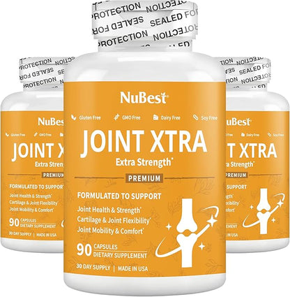 NuBest Joint Xtra - Joint Support Supplement - Joint Health Formula with Triple Joint Strength - Glucosamine, Chondroitin, Turmeric, MSM & Boswellia for Joint Health & Cartilage Health (Pack 3)