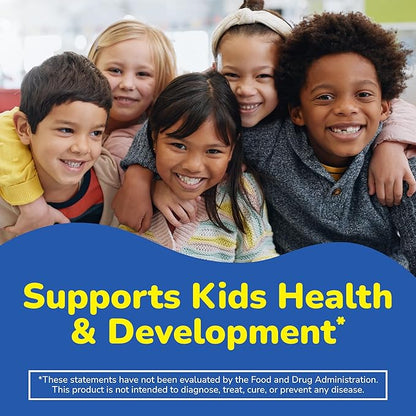 L’il Critters Gummy Vites No Sugar Added Daily Gummy Multivitamin for Ages 2+ Toddlers & Kids, Vitamin C, D3 for Immune, Strawberry and Orange Flavors, 100 Gummies