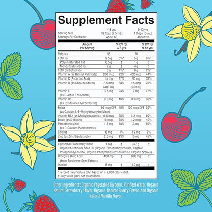MaryRuth Organics Kids Multivitamin (Strawberry Cherry & Vanilla) & Turmeric & DHA Liposomal (Sweet Ginger) | Clean Label Project Verified® | Vitamins for Joint Health & Overall Wellness | Vegan