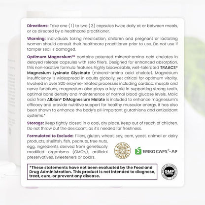 Pure TheraPro Rx Optimum Magnesium Lysinate Glycinate & Di-Magnesium Malate, Made in USA | 2 Month Supply | Chelated Magnesium for Maximum Absorption, Supports Bone Health & Energy, Non-GMO