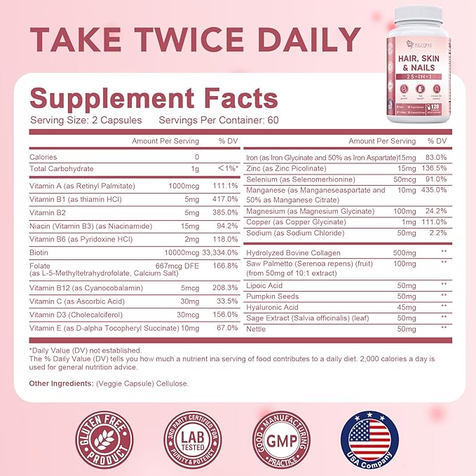Probiotics for Women & Hair, Skin & Nails Supplement Bundle, Vaginal & Urinary Health, Feminine Health, Supports Hair Growth, Skin Health, Nail Strength