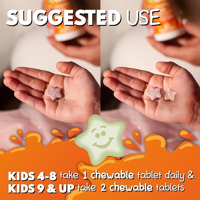 VAL Magnesium for Kids | High-Absorption Magnesium for Calm, Relaxation & Focus | Mg Glycinate, Citrate & Taurate | with Vitamin B6, D & C | Sugar-Free, Non-GMO | Lemonade | 60 Chewable Tablets