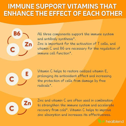 10 in 1 Immune Support Supplement Booster with Elderberry, Zinc, Echinacea, Turmeric, Lactobacillus Acidophilus, for Adults [120 Capsules]