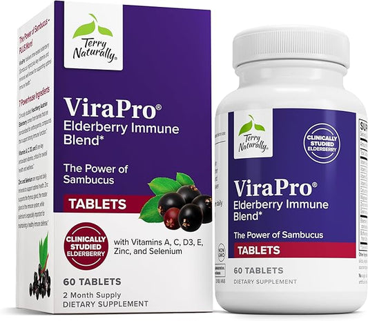 Terry Naturally ViraPro - Supplement with Herbal Blend for Immune Support - Supplement with Elderberry, Zinc & Selenium - Support Immune Response - 60 Tablets