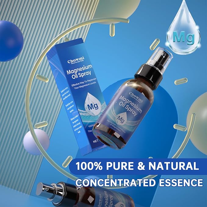 Magnesium Oil Spray, 60ml (2 fl oz) Each, Ultra Pure Topical Magnesium Spray for Body and Feet, Fast Absorbing Magnesium Spray for Muscle Relaxation and Overall Health (2)