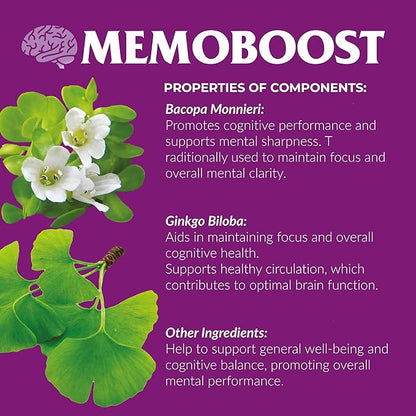 MEMOBOOST Ananta Medicare – Herbal Dietary Supplement (120 Capsules)