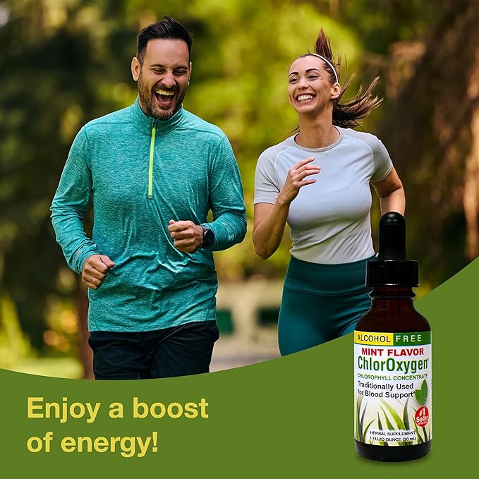 Herbs Etc. ChlorOxygen Chlorophyll Concentrate - Highly-Concentrated Energy Support - Aids Healthy Blood Circulation - Natural Vitality Support - Alcohol-Free - 1 fl oz, Mint (About 66 Servings)