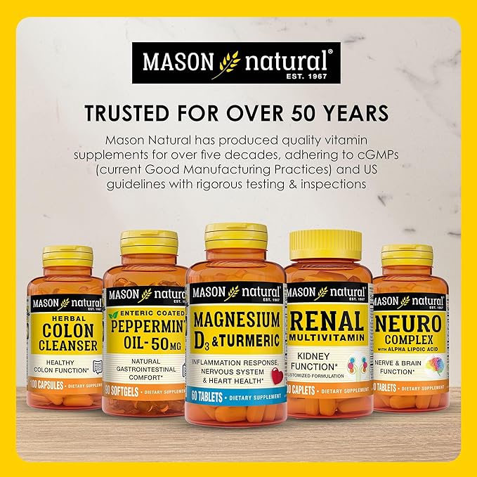 MASON NATURAL Ginkgo Biloba, 3 Month Supply, Helps to Improve Mental Alertness & Support Optimal Brain Function, 60 Capsules (3 Pack)