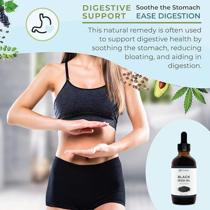 Zatural Black Seed Oil Nigella Sativa Cold Pressed Cumin Oil Digestion, Skin, Brain, Immune, Joints & More (4 Fl Oz)