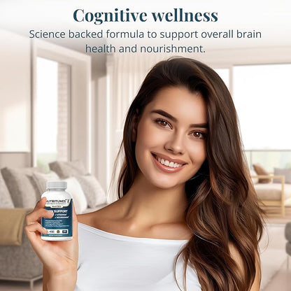 NutriWit – Brain Health Supplement for Cognitive Function, Focus & Neuron Support – Non-GMO, Gluten-Free, and Free of Soy, Lactose & BSE