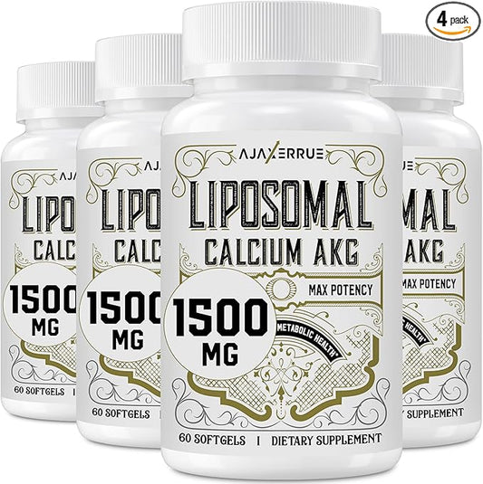 Liposomal Calcium AKG Supplement 1500 MG (Alpha-Ketoglutaric Acid), High Absorption, More Effective Than AAKG, Ca AKG for Longevity, Age Defense, Cellular Energy, Metabolic Function, 240 Softgels