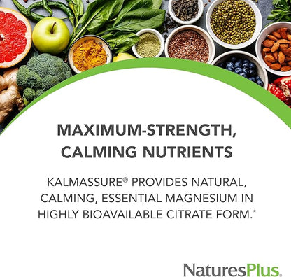 NaturesPlus KalmAssure Magnesium Powder - 1.15 lb, Pack of 2 - Orange Flavor - Supports Nerve and Muscle Relaxation - Non-GMO, Gluten Free, Vegan - 120 Total Servings