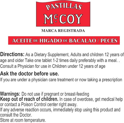 Mccoy Cod/Fish Liver Oil Extract Tablets 40