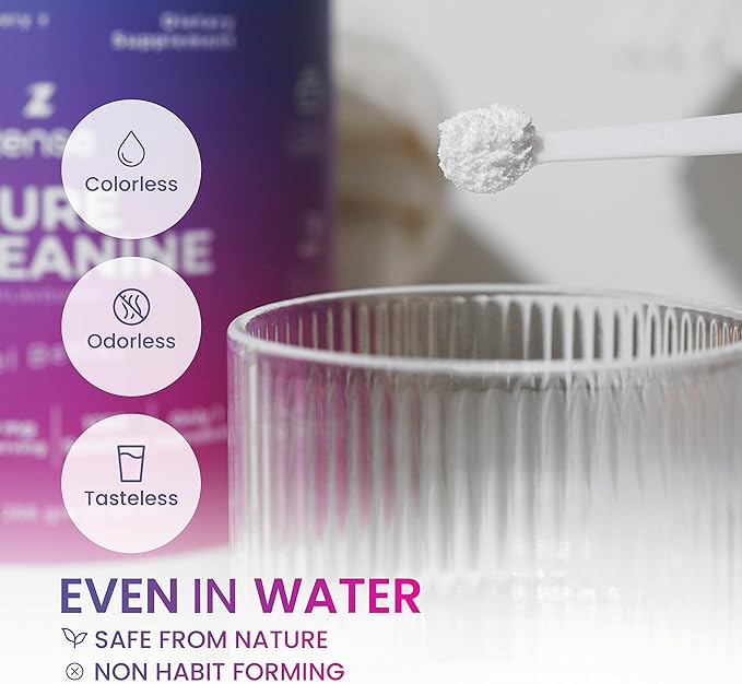 Pure L-Theanine Powder 100% [266gm-1,250 Servings] Natural L-Theanine Supplement - Only 1 Organic Ingredient, Free of Sugar,Soy, Filler, Melatonin, Non-GMO, Vegan