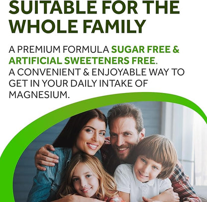 Magnesium Citrate Gummies - Sugar-Free, Vegan and Non-GMO for Better Sleep and Relaxation - No Sugar Alcohol - Magnesium Supplement for Adults, Teens and Kids - Green Apple - 240 Chews