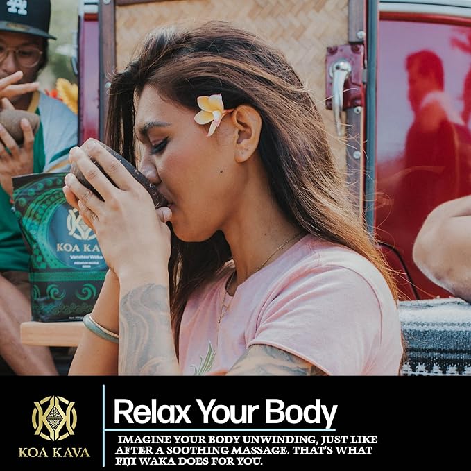 1 Pound Premium Fijian Waka Kava from Koa Kava with a Drawstring Kava Strainer to make Kava Tea