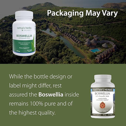 Tattva's Herbs Boswellia Serrata Supplement, Joint Support for Men & Women Supercritical (CO2) Extract 120 Count, 500 mg - 25 Years of Premium Service from