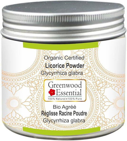 Pure Licorice/Liquorice Powder (Glycyrrhiza glabra) Organic Certified 100% Natural Therapeutic Grade 100gm (3.5 oz)