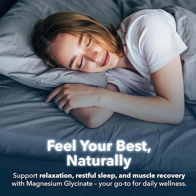 Magnesium Glycinate 400mg | Best High Absorption Magnesium Glycinate for Sleep | Vegan Capsules | 180 Count | Magnesium Glycinate Supplements