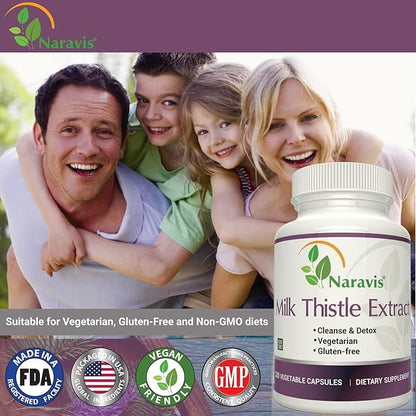 Milk Thistle Extract - 4:1 Extract - 2000mg - 120 Capsules - Supports Liver Health - Non GMO