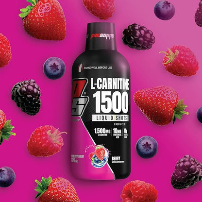 PROSUPPS L-Carnitine Liquid 1500, Stimulant-Free Liquid Shots for Men & Women - Clean Workout Drink for Energy, Performance & Muscle Recovery - No Sugar, No Carbs - 31 Servings, Berry