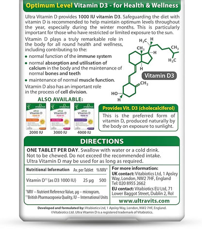 Ultra by Vitabiotics Vitamin D Tablets x 96