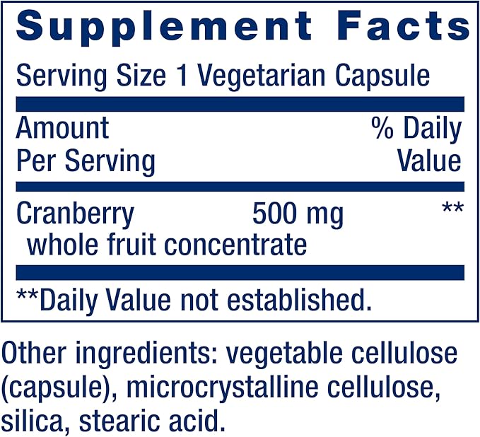 Life Extension Cran-Max®, 500 mg, Cranberry Whole Fruit Concentrate, Promotes Urinary Tract Health with Powerful antioxidants, Gluten-Free, Vegetarian, Non-GMO, 60 Capsules