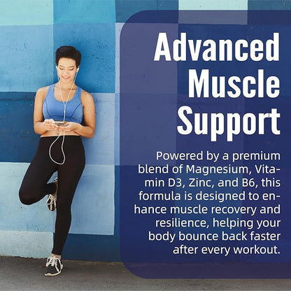 Magnesium Glycinate 500 mg for Adults - Plus D3,B6 & Zinc - Magnesium Glycinate Gummies,High Absorption - Support for Relaxation,Brain,Bone & Immunity Health - Sugar Free - 120Cts