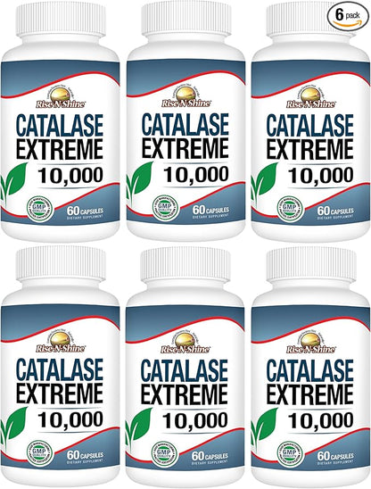 Catalase Extreme Supplement 10,000 with Saw Palmetto, Biotin, Fo-Ti, PABA - Hair Supplements for Strong Hair - 360 Capsules - Pack of 6 (180-day Supply)