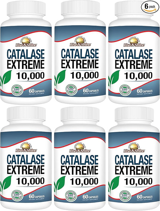 Catalase Extreme Supplement 10,000 with Saw Palmetto, Biotin, Fo-Ti, PABA - Hair Supplements for Strong Hair - 360 Capsules - Pack of 6 (180-day Supply)